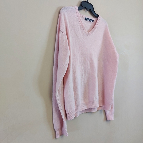 Woolovers Wool Pink Oversized V Neck Sweater Size medium - Picture 2 of 7